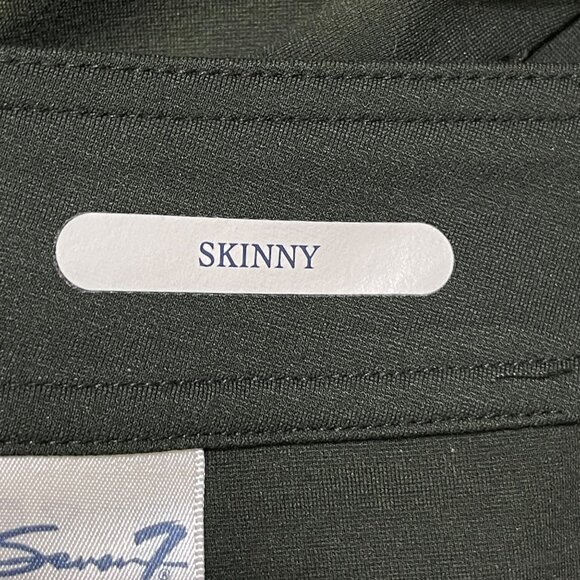 Seven7 Skinny Pants Stretch Dark Green Size 14 High Rise - Picture 4 of 6